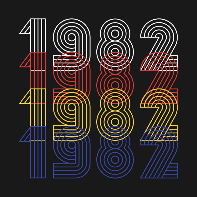 1982 Retro Vintage Looks Text Art Design - 1982 - T-Shirt | TeePublic