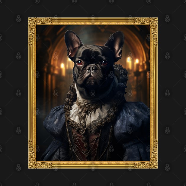 Black French Bulldog - Medieval French Princess by HUH? Designs