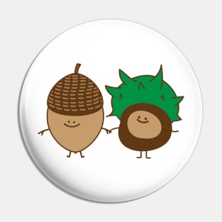 Acorn and chestnut Pin