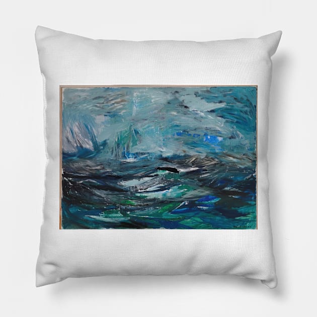 abstract sea 1963 - tove jansson Pillow by Bequeat