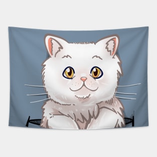 Pocket Cute White Cat Cat Tapestry