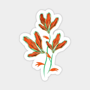 Fluorescent orange flowers Magnet