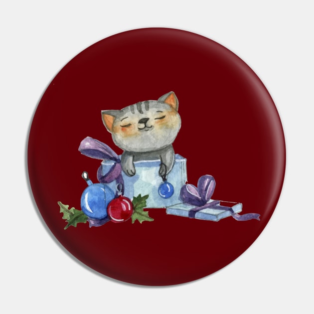 Christmas Cat Pin by AlondraHanley