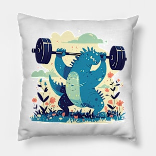 dino lifting weight Pillow