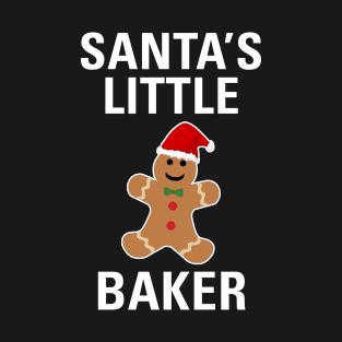 Santa's Little Baker Funny Christmas Gift T-Shirt