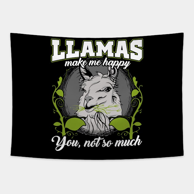 Llamas make me happy you not so much Tapestry by captainmood