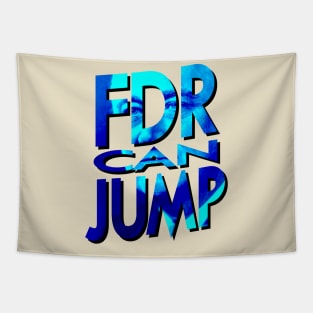 FDR Can Jump (Blue Portrait) Tapestry