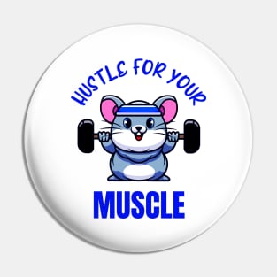 Mouse Workout Weight Training Funny Bodybuilder Pin