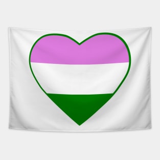 Pride Flag Heart Genderqueer Tapestry