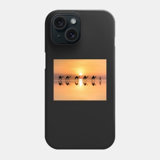 Travelling camels through desert sunset-nature Phone Case