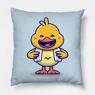 Cute Happy Duck Cartoon Pillow