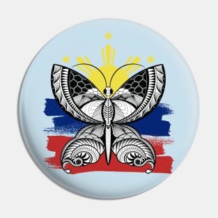 Philippine 3 Star & Sun / Tribal line Art Butterfly Pin