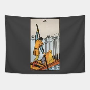 Six of swords tarot card Tapestry