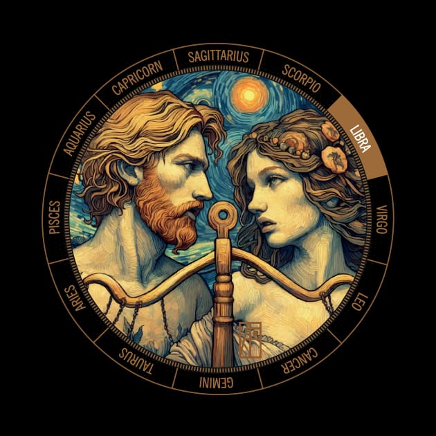 ZODIAC Libra - Astrological LIBRA - LIBRA - ZODIAC sign - Van Gogh style - 13 by ArtProjectShop