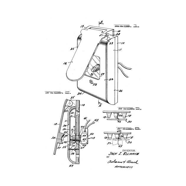 Fire Alarm Box Vintage Patent Hand Drawing by TheYoungDesigns