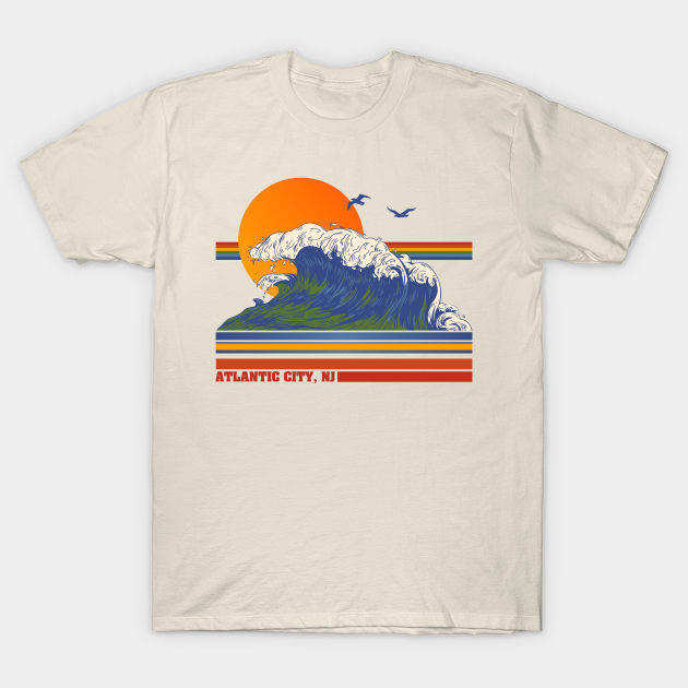 Discover Retro Atlantic City New Jersey 70s Style Tourist Souvenir - Atlantic City - T-Shirt