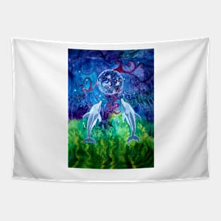 Dolphin Gaze (Prints, Cards & Posters) Tapestry