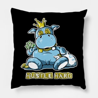 Hustle Hard Gold Pillow