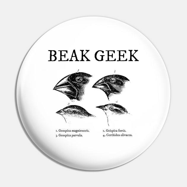 Darwin's Finches Beak Geek Pin by StopperSaysDsgn