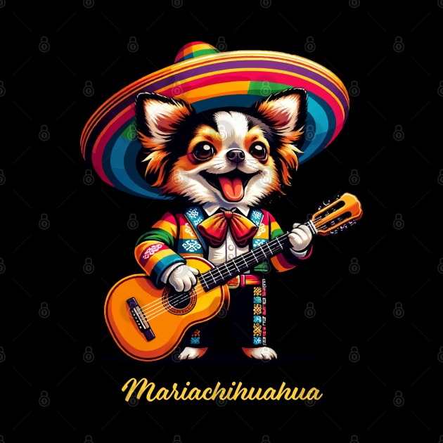 Mariachihuahua Funny Mariachi Chihuahua Traditional Guitar player Sombrero by BraaiNinja