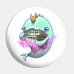 Snacking Space Whale Pin