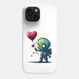 Cute Zombie Lost Heart Ballon or Sad Zombie and Balloon Phone Case