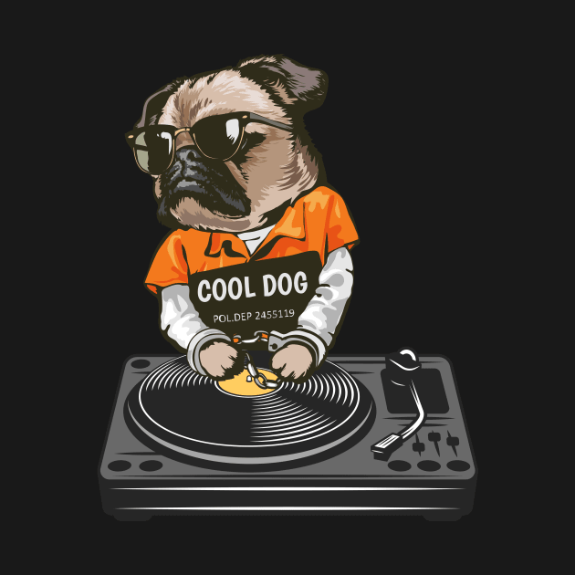 dj prisoner pug dog by Fresh aus