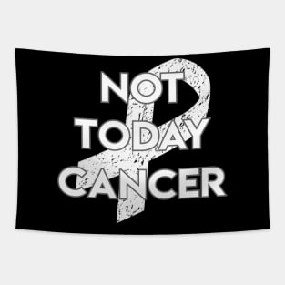 Not Today Cancer White Ribbon Tapestry