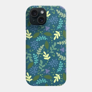 Leaves Blue Pattern Phone Case