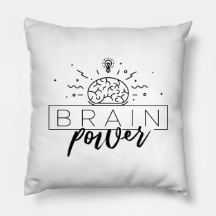 Brain Power Typography Pillow