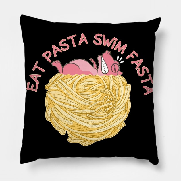 Eat Pasta Swim Fasta Noodles Swim Pasta Love Pillow by Print-Dinner