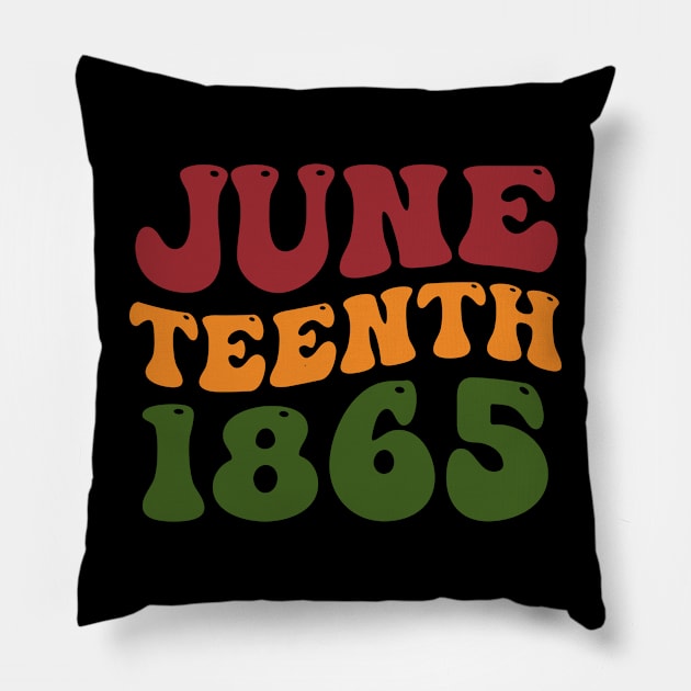 Juneteenth 1865 Black American Freedom History Wavy Groovy Pillow by Swagmart