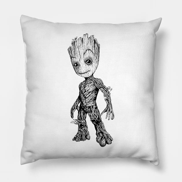 Baby Groot Guardians of the Galaxy Character Pillow by Broken Line Design