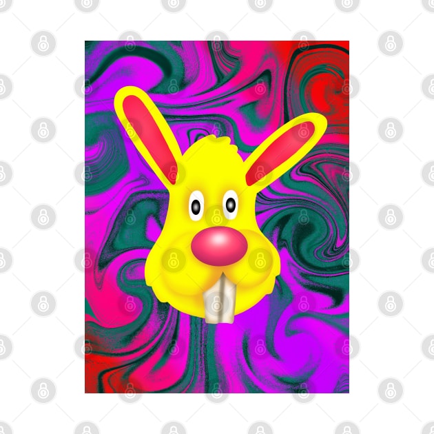 Trippy Yellow Bunny by Doggomuffin 