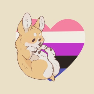 Genderfluid Pride Corgi T-Shirt