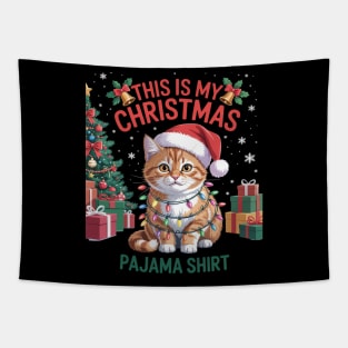 This is My Pajama British Longhair Santa Cat Lovers Tapestry