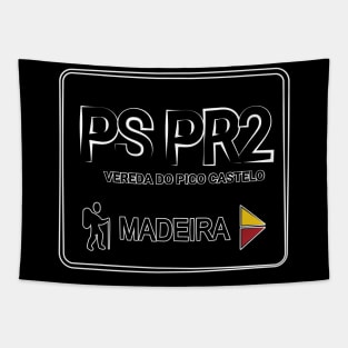 Madeira Island PS PR2 VEREDA DO PICO CASTELO logo Tapestry