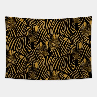 Black and Gold Zebra Tapestry