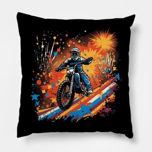 Dirt bike firework 4th of July Pillow