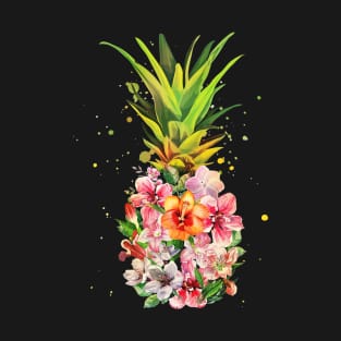 Pineapple Flowers Aloha Hawaii Vintage Hawaiian T-Shirt