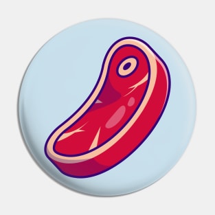 Floating Beef Steak Cartoon Pin