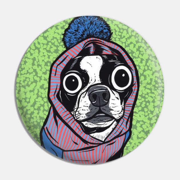 Boston Terrier Sweater Hoodie Pin by turddemon