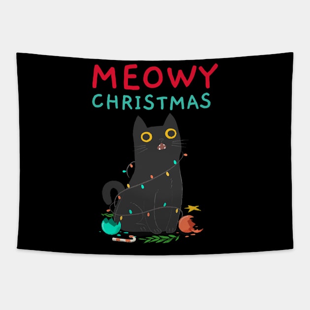 X-mas cat Tapestry by BlabLabel