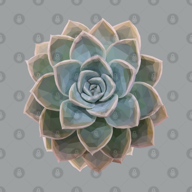 Low Poly Teal Succulent by ErinFCampbell