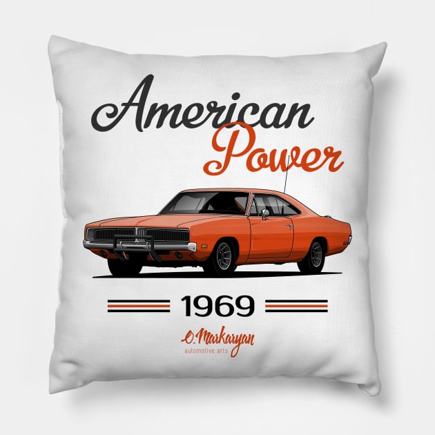 Charger R/T Pillow by Markaryan