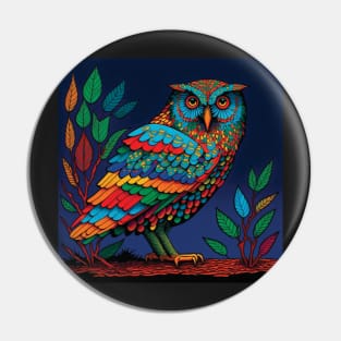 Colourful Mosaic Owl Pin