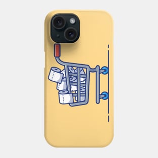 Trolley with toilet paper roll cartoon Phone Case