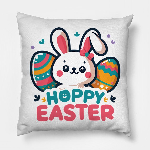 Hoppy Easter: Easter Egg Pillow by Yonbdl