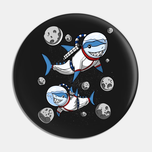 Shark Space Astronaut Pin by underheaven