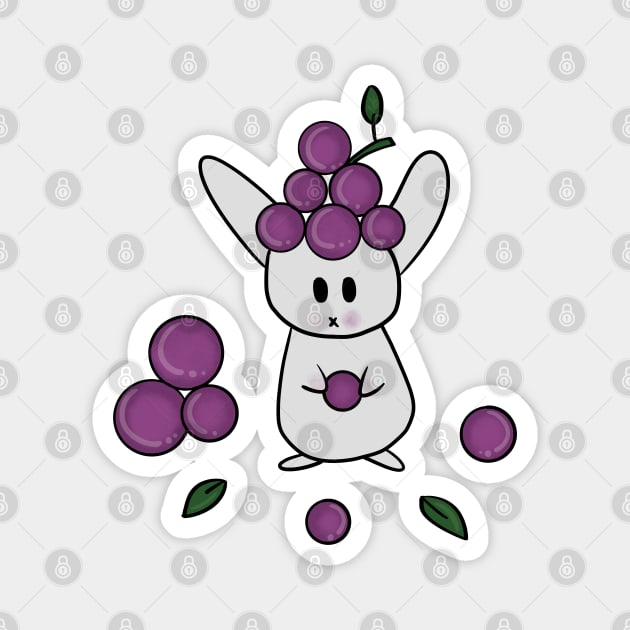 Bunny playing with Grapes Magnet by Lobinha